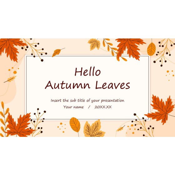 Warm‑Tone Hand‑Drawn Maple Leaf Autumn New Product Launch PPT Template